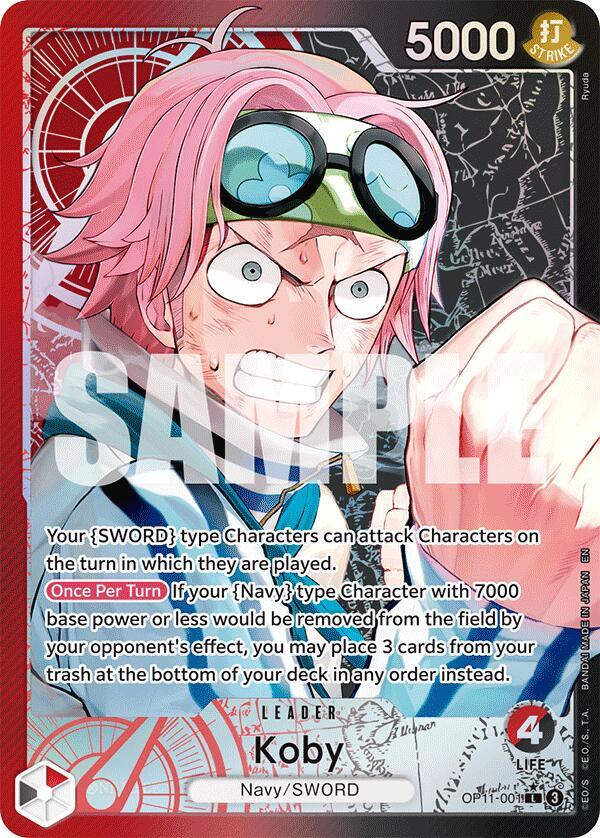Koby (001) (Alternate Art) OP11-001 A Fist of Divine Speed One Piece Foil NM