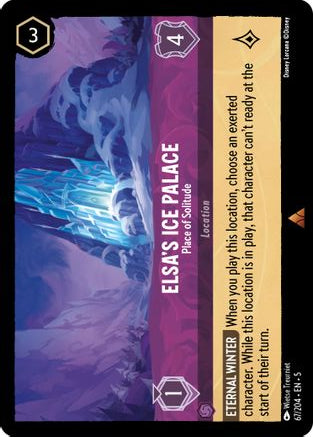 Elsa's Ice Palace - Place of Solitude 67/204 Rare Shimmering Skies Lorcana NM