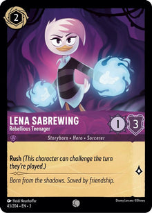 Lena Sabrewing - Rebellious Teenager 43/204 Common Into the Inklands Lorcana NM