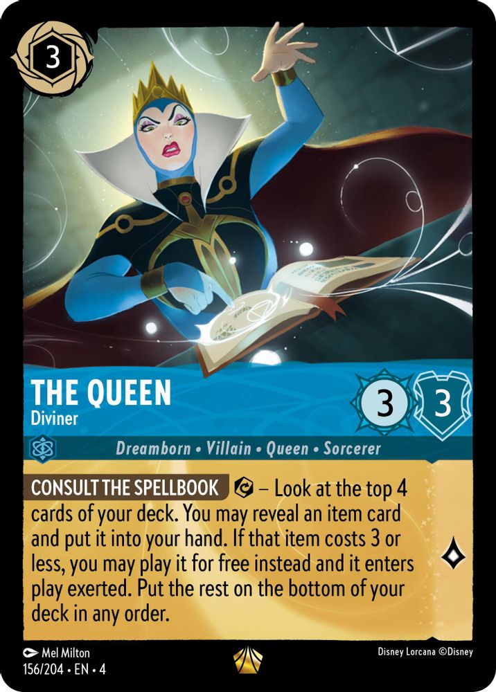 The Queen - Diviner 156/204 Legendary Ursula's Return Lorcana Near Mint