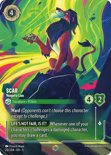 Scar - Vengeful Lion (Enchanted) 212/204 Shimmering Skies Lorcana Holo NM