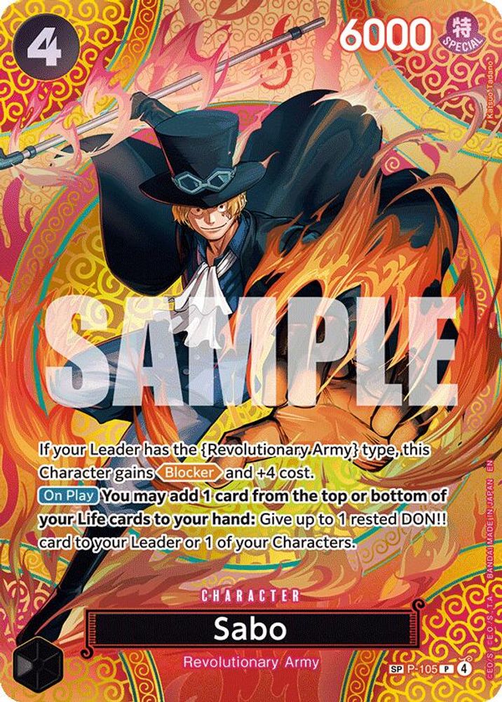 Sabo (P-105) (SP) P-105 Promo Adventure on Kami's Island One Piece Foil NM
