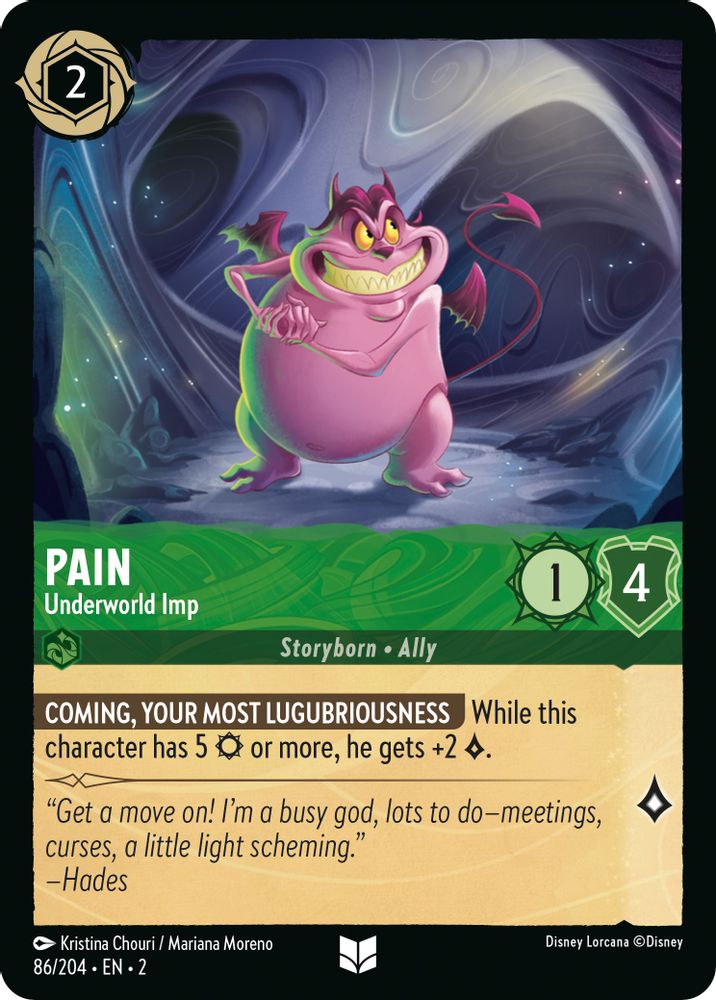 Pain - Underworld Imp 86/204 Uncommon Rise of the Floodborn Lorcana Near Mint