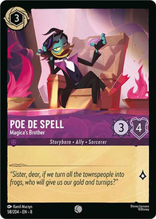 Poe De Spell - Magica's Brother 58/204 Common Reign of Jafar Lorcana Near Mint