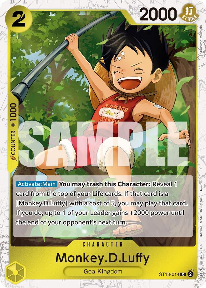Monkey.D.Luffy (Pirate Foil) ST13-014 Premium Booster -The Best- Vol. 2 One Piece NM