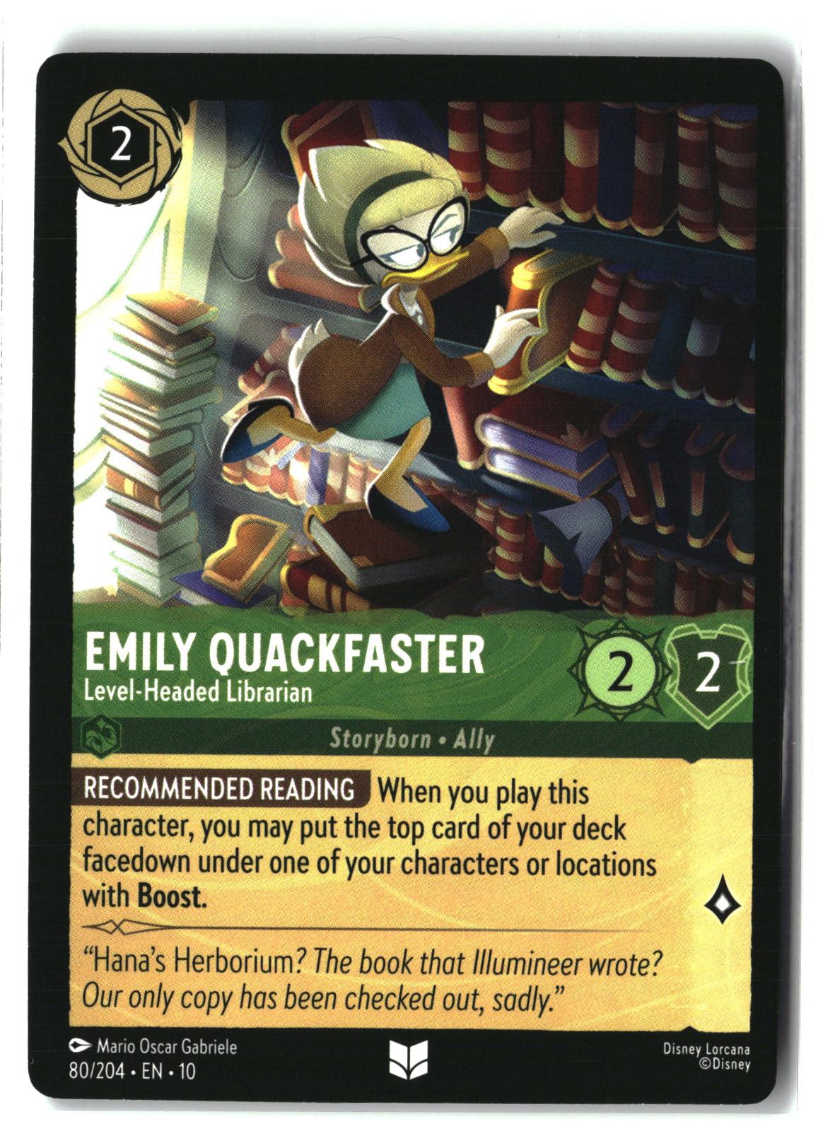 Emily Quackfaster - Level-Headed Librarian 80/204 Whispers in the Well Lorcana LP