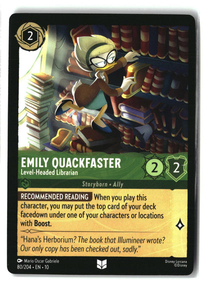 Emily Quackfaster - Level-Headed Librarian 80/204 Whispers in the Well Lorcana LP
