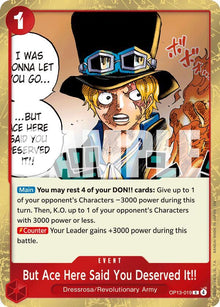 But Ace Here Said You Deserved It!! OP13-019 Carrying On His Will One Piece Foil NM