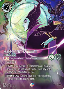 Maleficent & Diablo - Evil Incarnate (Enchanted) 235/204 Lorcana Holo NM