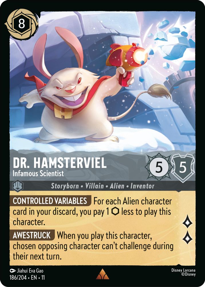 Dr. Hamsterviel - Infamous Scientist 186/204 Rare Winterspell Lorcana Near Mint