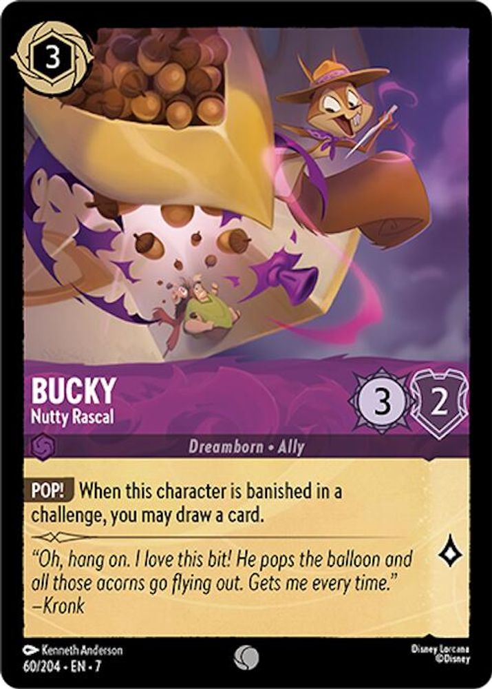 Bucky - Nutty Rascal 60/204 Common Archazia's Island Lorcana Near Mint