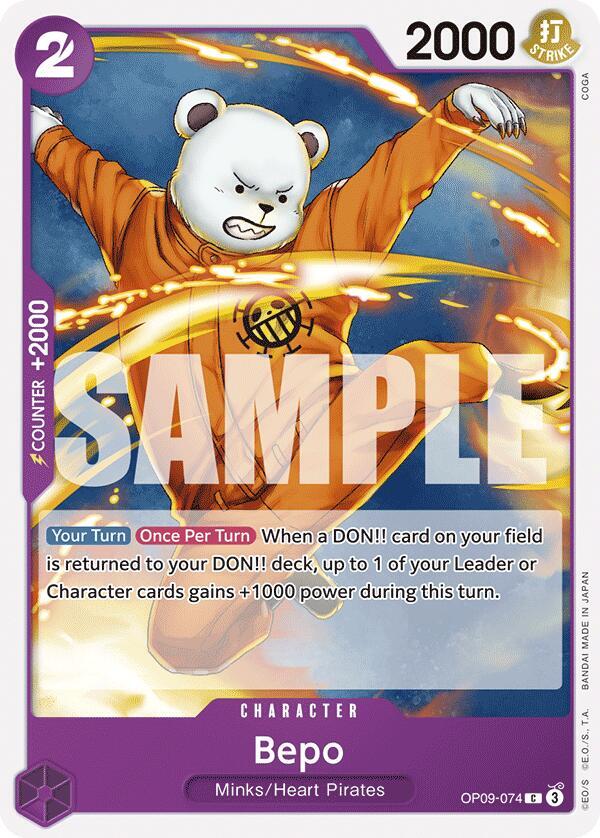 Bepo OP09-074 Common Emperors in the New World One Piece Near Mint