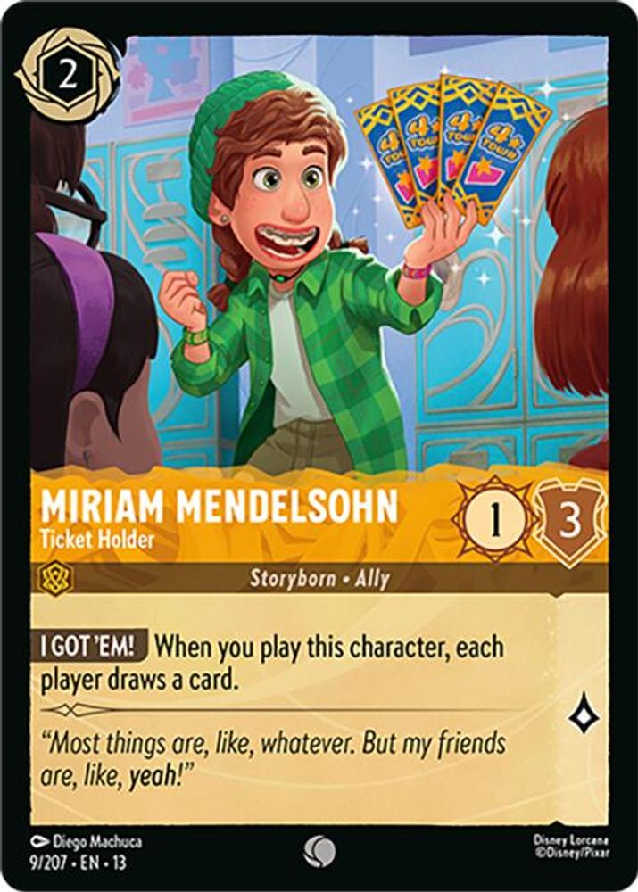 Miriam Mendelsohn - Ticket Holder 9/204 Common Attack of the Vine! Lorcana NM