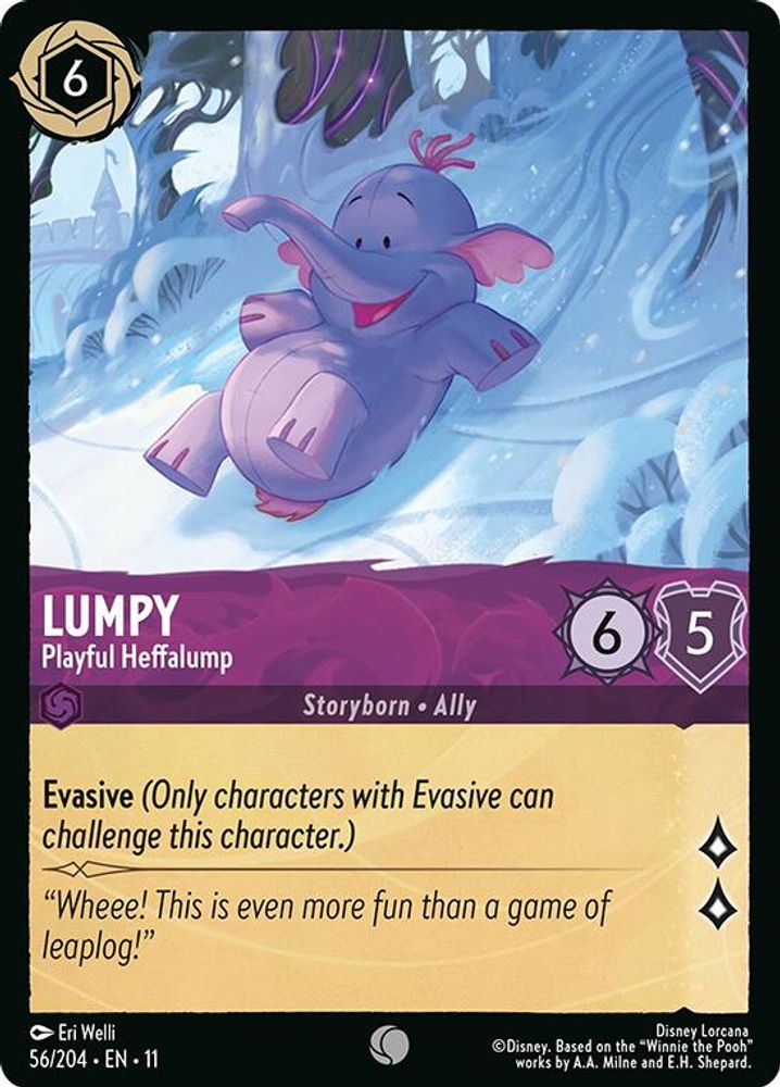Lumpy - Playful Heffalump 56/204 Common Winterspell Lorcana Near Mint