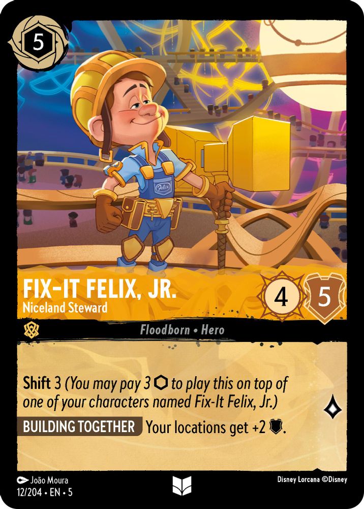Fix-It Felix, Jr. - Niceland Steward 12/204 Uncommon Shimmering Skies Lorcana NM