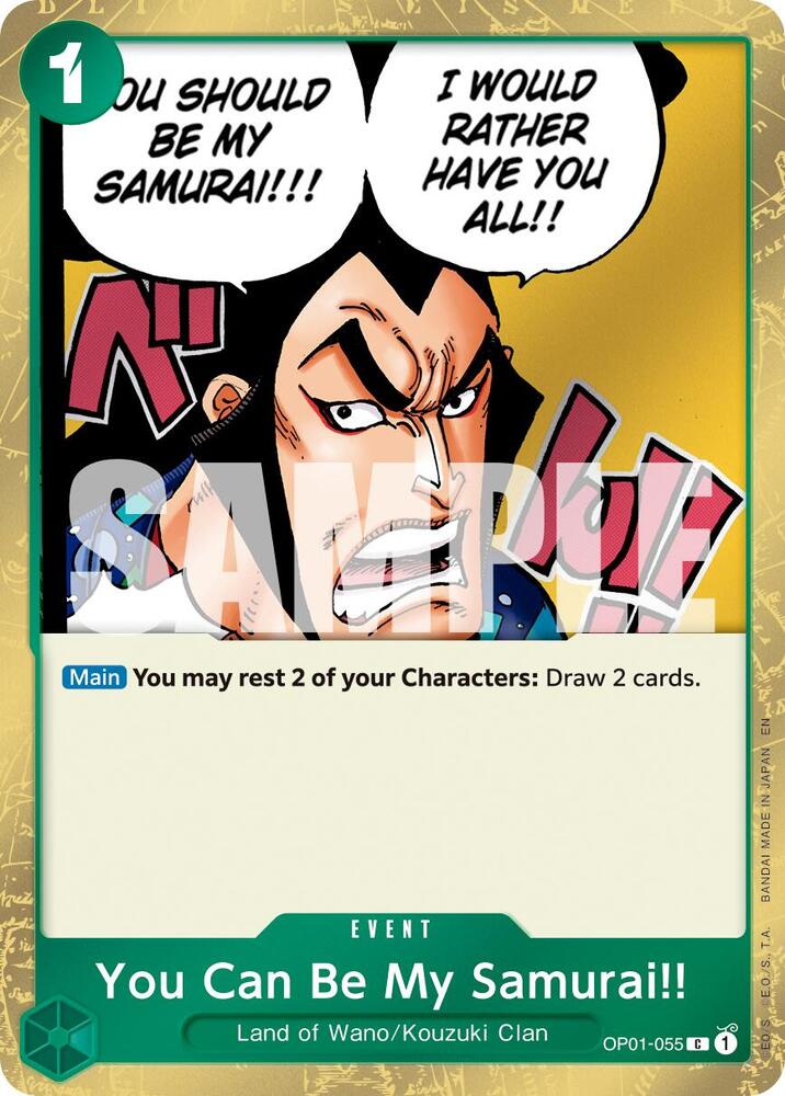 You Can Be My Samurai!! (Pirate Foil) OP01-055 Premium Booster -The Best- Vol. 2 One Piece NM