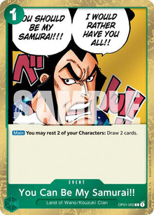 You Can Be My Samurai!! (Pirate Foil) OP01-055 Premium Booster -The Best- Vol. 2 One Piece NM