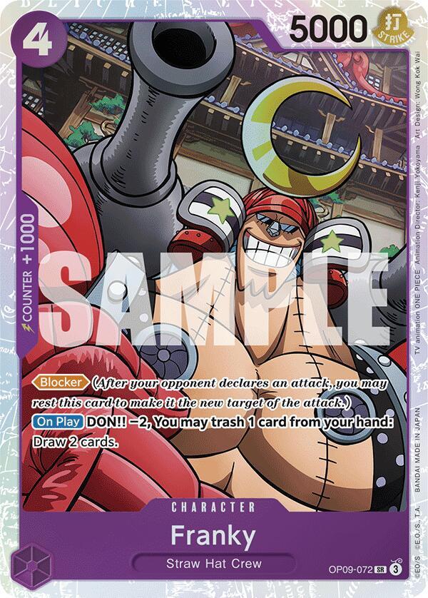 Franky OP09-072 Super Rare Emperors in the New World One Piece Foil Near Mint
