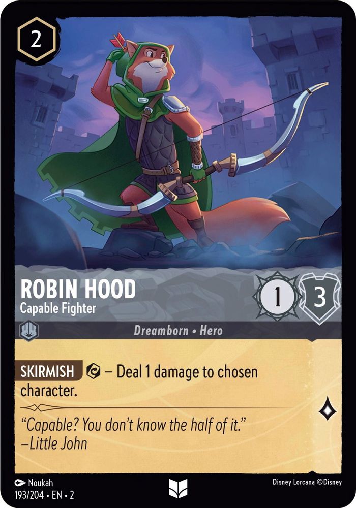 Robin Hood - Capable Fighter 193/204 Uncommon Rise of the Floodborn Lorcana NM