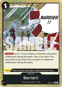 Barrier!! (Textured Foil) OP04-095 Premium Booster -The Best- One Piece NM