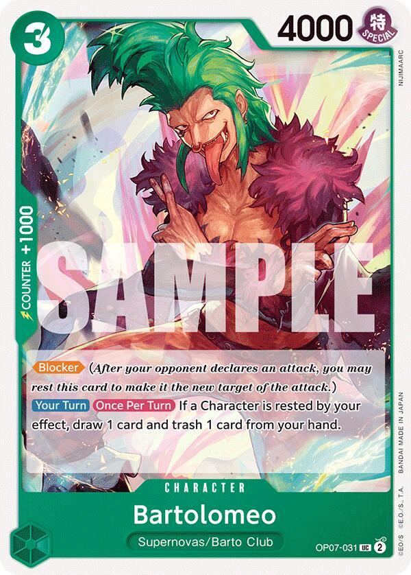 Bartolomeo OP07-031 Uncommon 500 Years in the Future One Piece Near Mint
