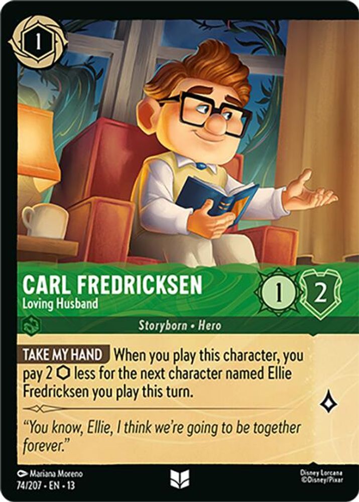 Carl Fredricksen - Loving Husband (Foil) 74/204 Lorcana Cold Foil NM