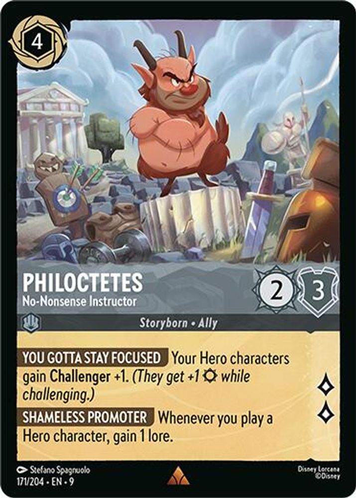 Philoctetes - No-Nonsense Instructor 171/204 Rare Fabled Lorcana Near Mint