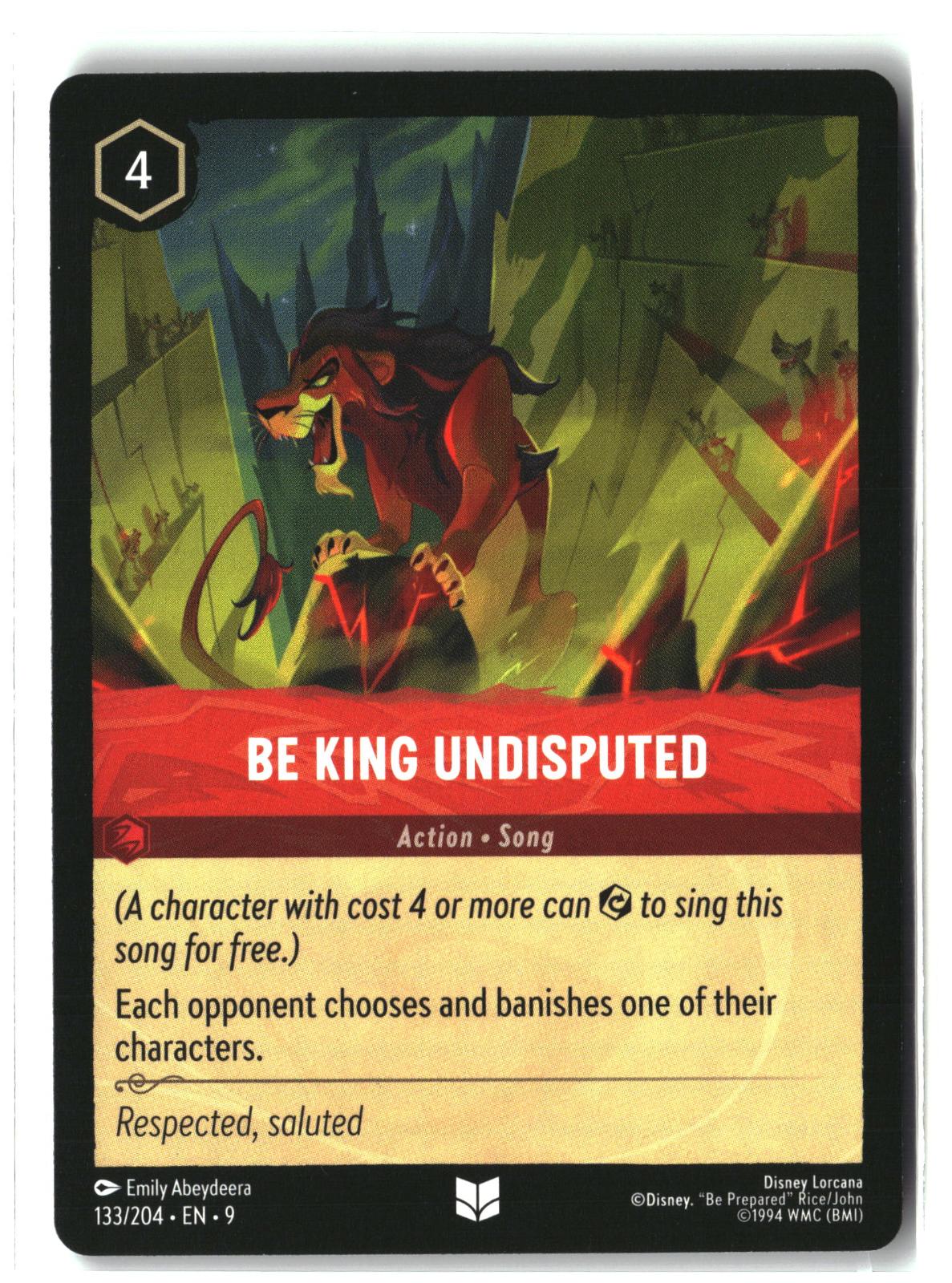 Be King Undisputed 133/204 Uncommon Fabled Lorcana Lightly Played
