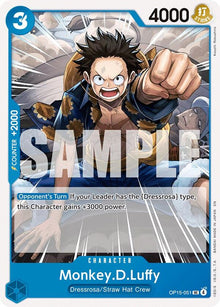 Monkey.D.Luffy OP15-051 Uncommon Adventure on Kami's Island One Piece Near Mint