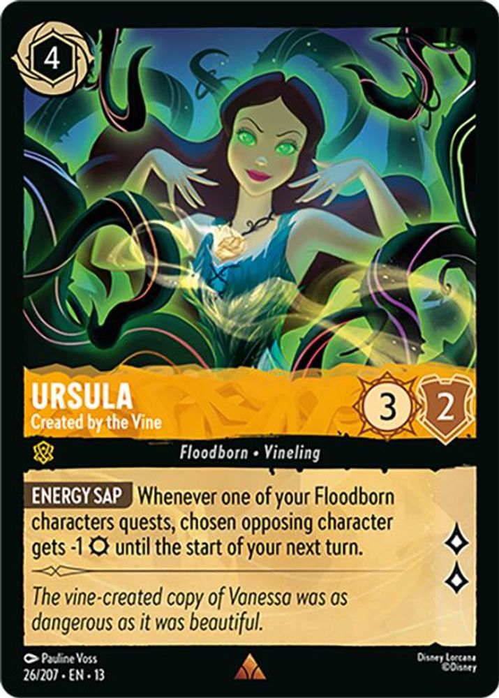 Ursula - Created by the Vine 26/204 Rare Attack of the Vine! Lorcana Near Mint