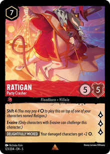 Ratigan - Party Crasher 123/204 Rare Shimmering Skies Lorcana Near Mint