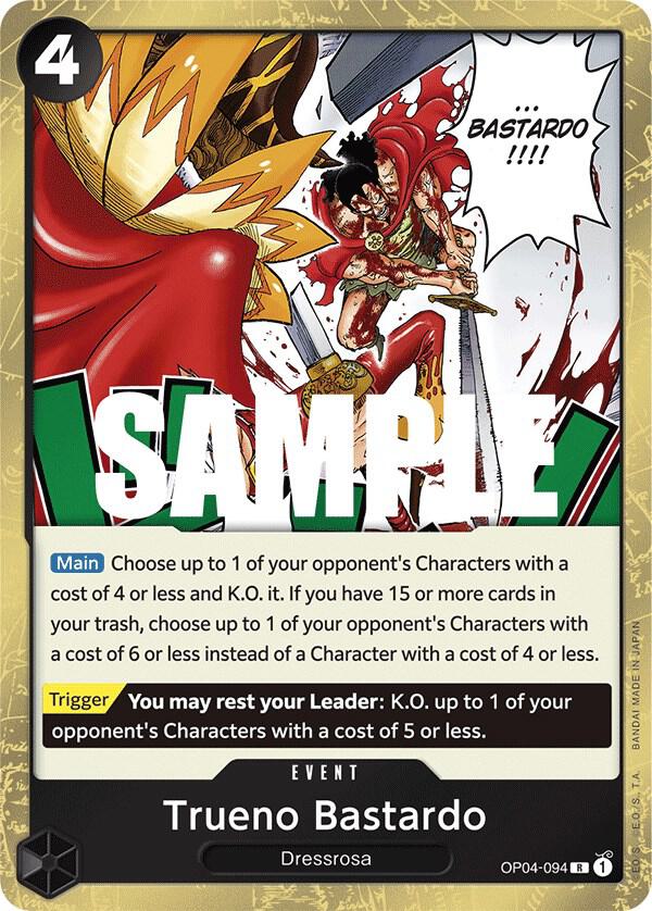 Trueno Bastardo OP04-094 Rare Kingdoms of Intrigue One Piece Foil Near Mint