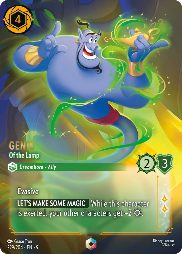 Genie - Of the Lamp (Enchanted) 229/204 Enchanted Fabled Lorcana Holo Near Mint