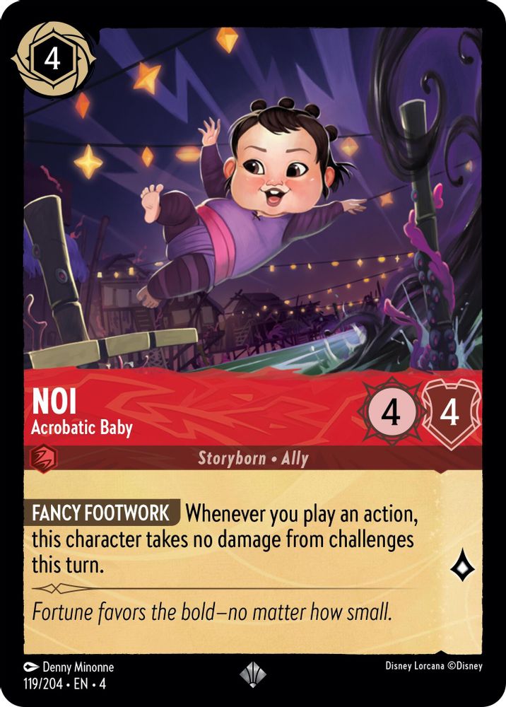 Noi - Acrobatic Baby 119/204 Super Rare Ursula's Return Lorcana Near Mint