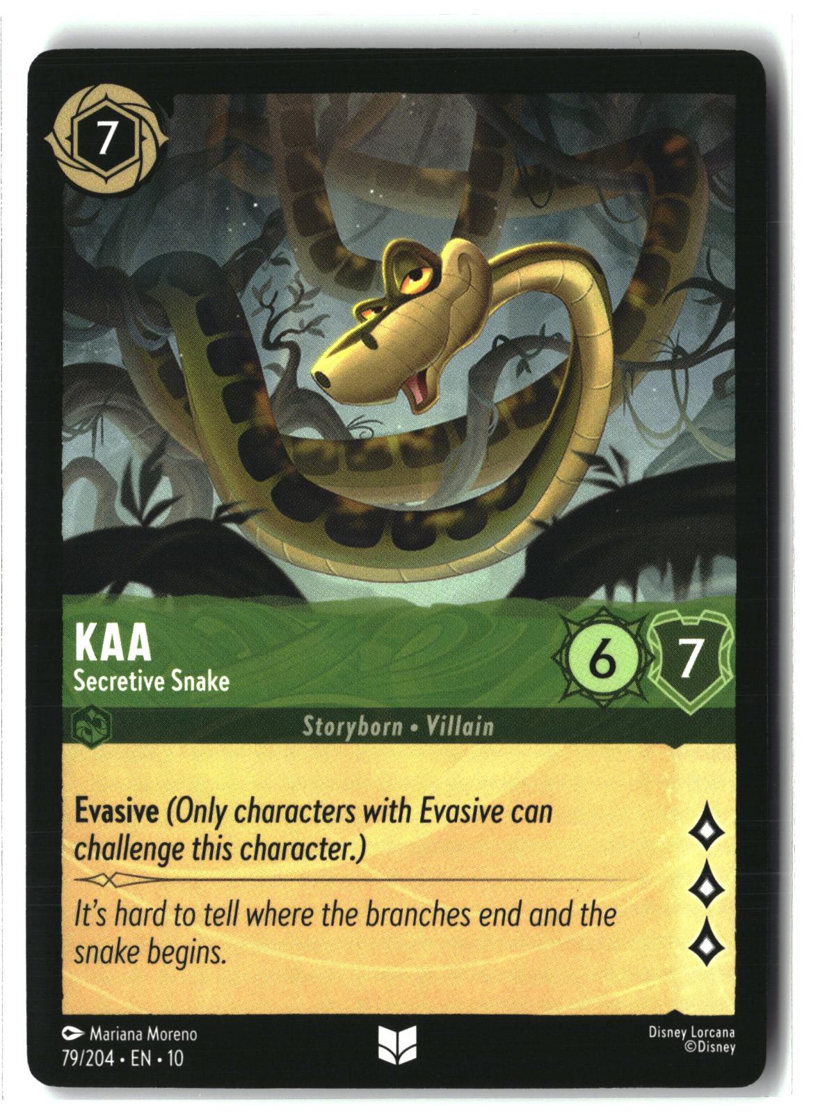 Kaa - Secretive Snake 79/204 Uncommon Whispers in the Well Lorcana LP
