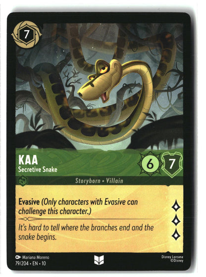 Kaa - Secretive Snake 79/204 Uncommon Whispers in the Well Lorcana LP