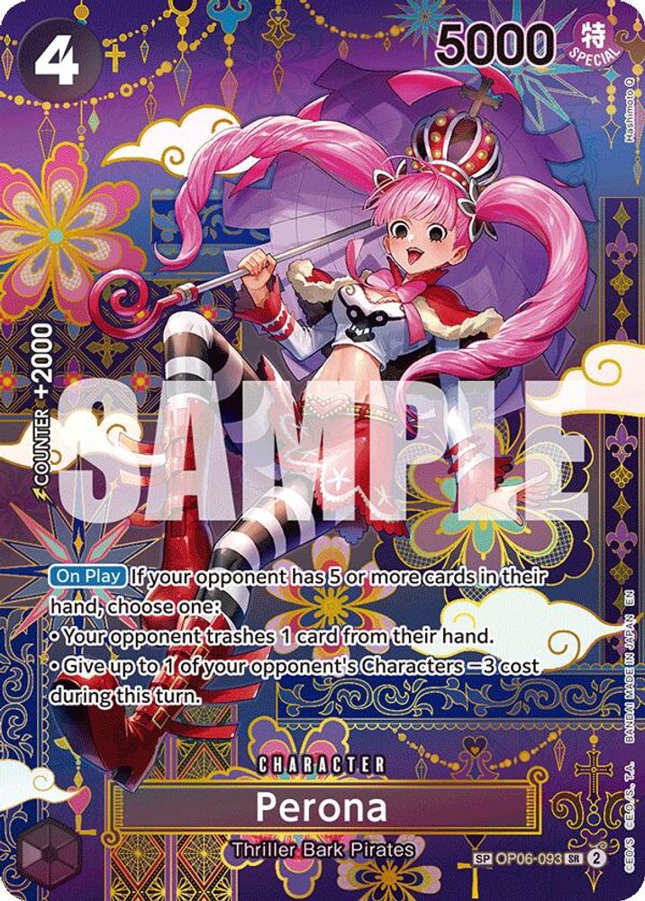 Perona OP06-093 Super Rare The Azure Sea's Seven One Piece Foil Near Mint