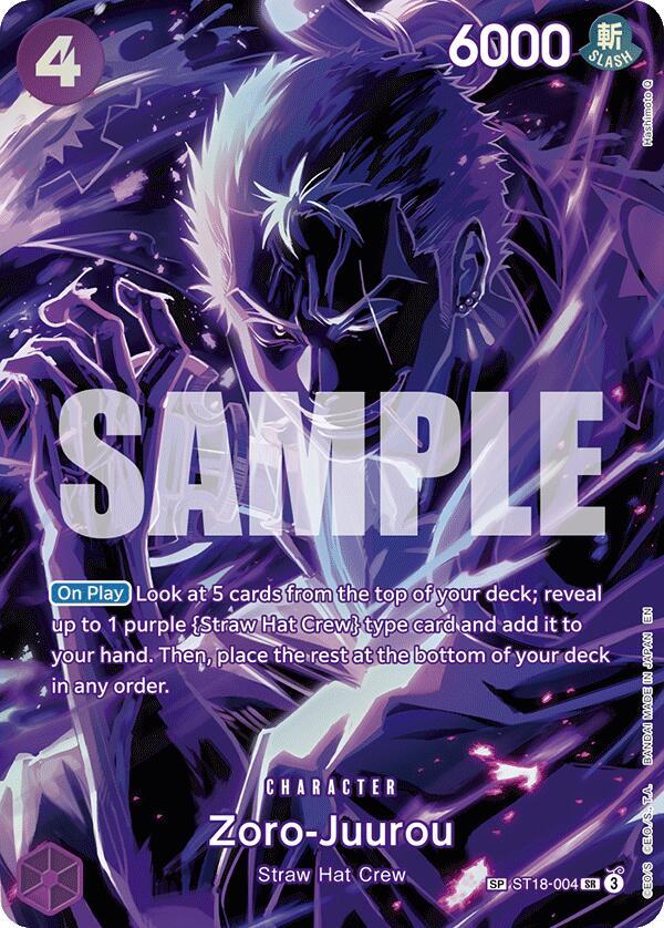 Zoro-Juurou (SP) ST18-004 Super Rare Legacy of the Master One Piece Foil NM