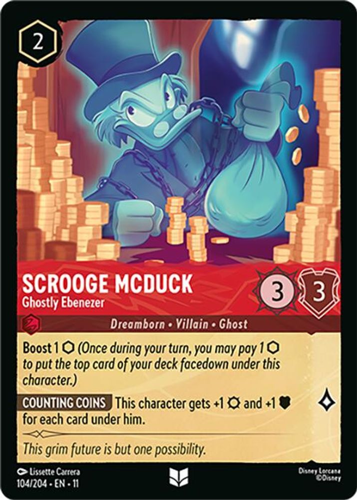 Scrooge McDuck - Ghostly Ebenezer 104/204 Uncommon Winterspell Lorcana Near Mint