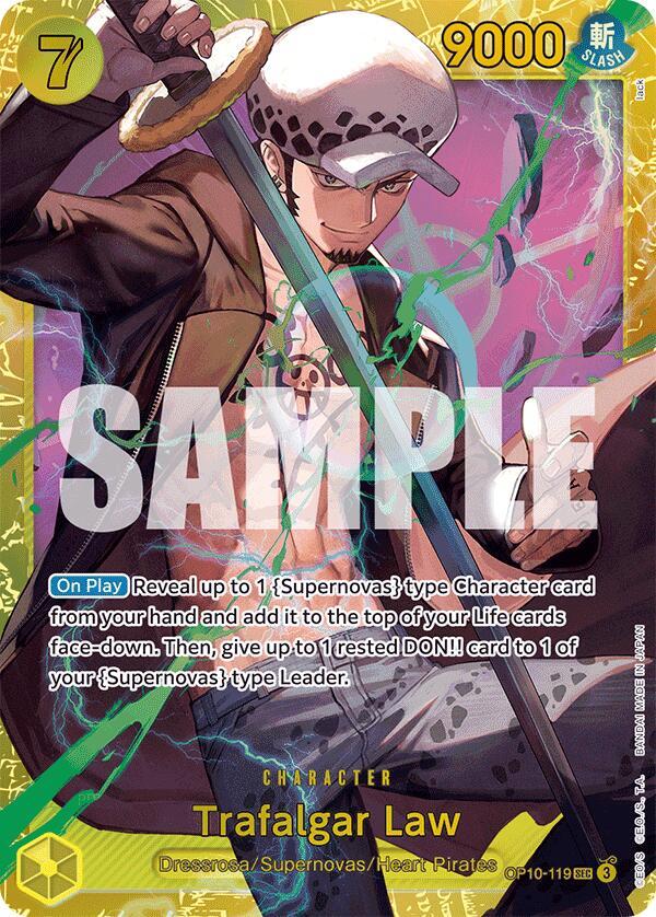 Trafalgar Law (119) OP10-119 Secret Rare Royal Blood One Piece Foil Near Mint