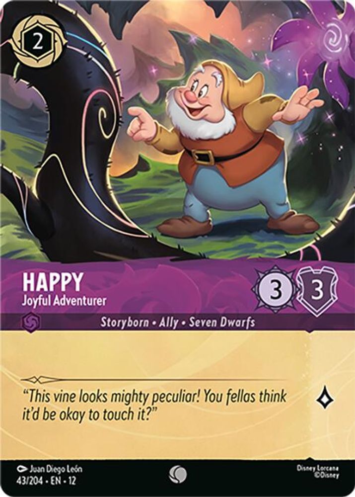 Happy - Joyful Adventurer (Foil) 43/204 Wilds Unknown Lorcana Cold Foil NM