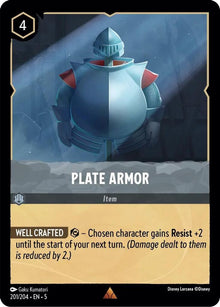 Plate Armor 201/204 Rare Shimmering Skies Lorcana Near Mint