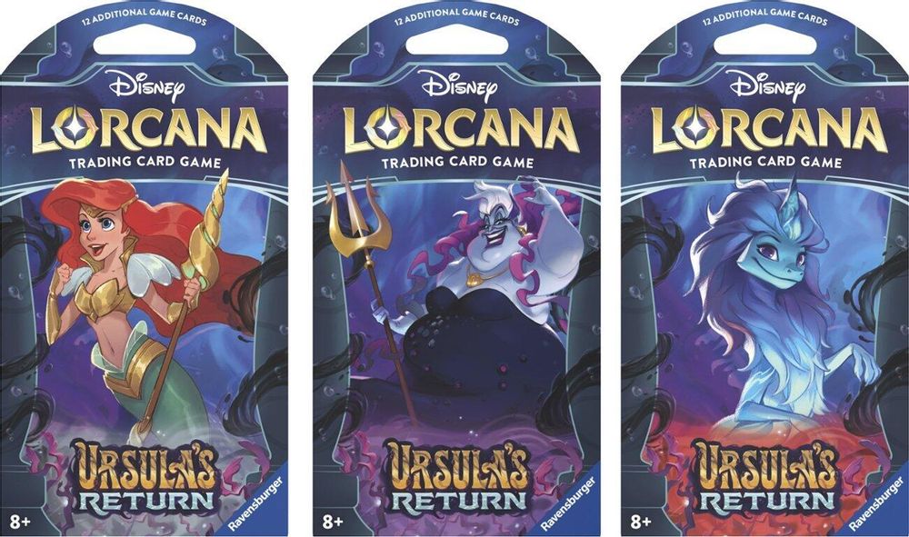Disney Lorcana: Ursula's Return Sleeved Booster Pack Art Bundle [Set of 3] Ursula's Return Lorcana NM