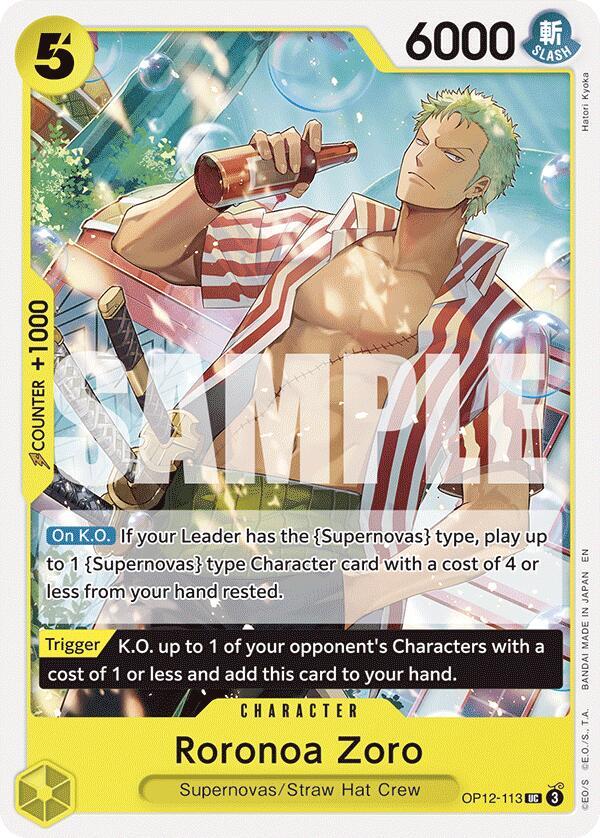 Roronoa Zoro (113) OP12-113 Uncommon Legacy of the Master One Piece Near Mint