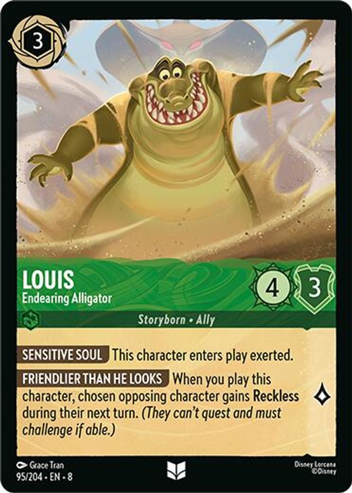 Louis - Endearing Alligator 95/204 Uncommon Reign of Jafar Lorcana Near Mint