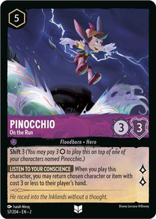 Pinocchio - On the Run 57/204 Uncommon Rise of the Floodborn Lorcana Near Mint