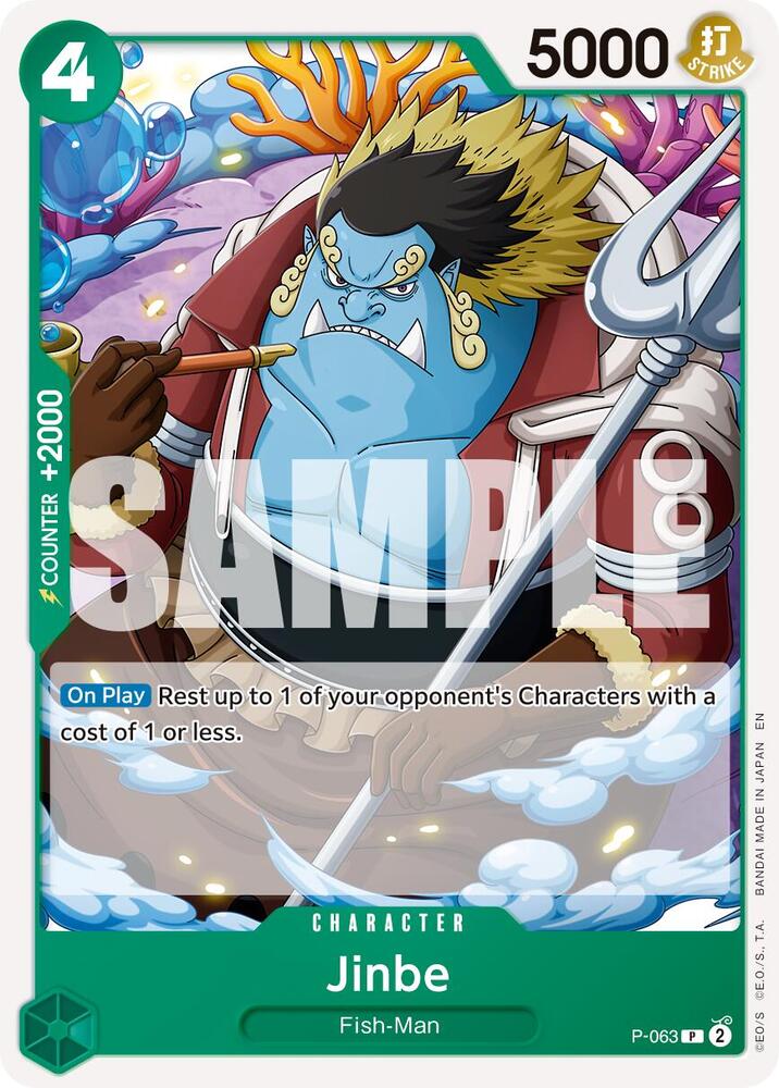 Jinbe (Reprint) P-063 Promo Premium Booster -The Best- Vol. 2 One Piece NM