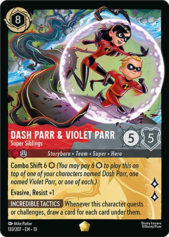 Dash Parr & Violet Parr - Super Siblings 133/204 Attack of the Vine! Lorcana NM