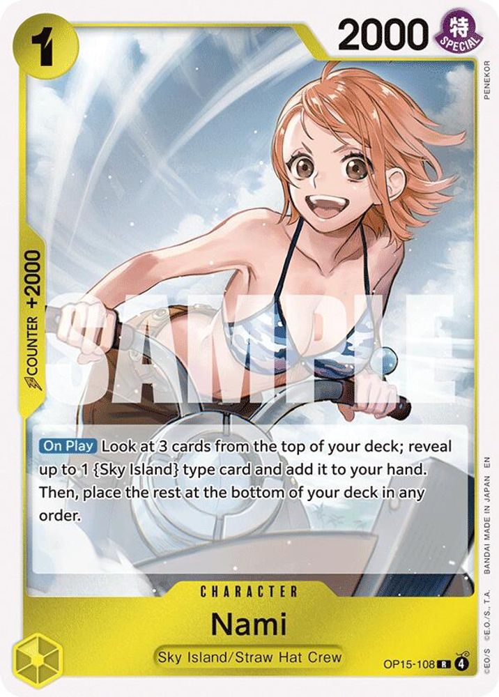 Nami OP15-108 Rare Adventure on Kami's Island One Piece Foil Near Mint