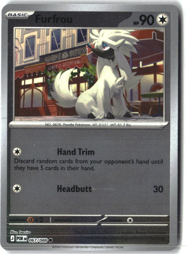 Furfrou 067/088 Common Perfect Order Pokemon Reverse Holo Near Mint
